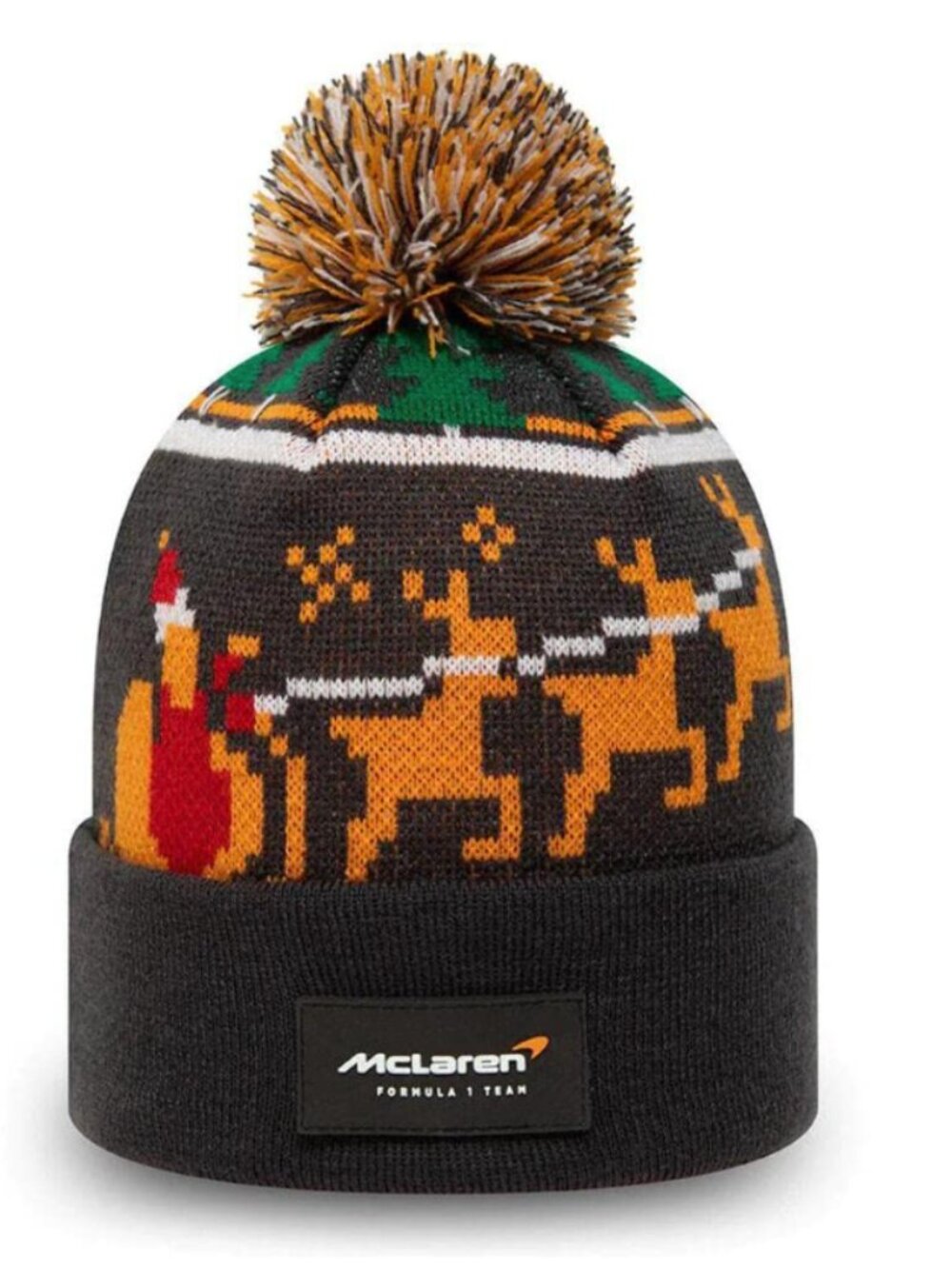 McLaren F1 Team New Era Reindeer Christmas Bobble Beanie Formula 1 New LTD ED